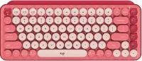 Teclado Inalambrico Marca Logitech Modelo POP Keys En Ingles Color Rosa Conexion Bluetooth O Con Receptor