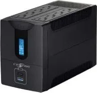 UPS Con 8 Tomas y LCD Marca Centra Modelo ECO Charge De 700VA Con Regulador Incorporado Linea Interactiva Soporta 350 Watts