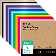 Vinil Permanente Marca Cricut Modelo Value Vinyl Rainbow Sampler De 12" X 12" 50 Hojas 2010887