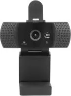 Webcam Marca Manhattan Modelo 462556 Transmision De 1080P A 30fps Resolucion Full HD Conexion USB Con Microfono Color Negro